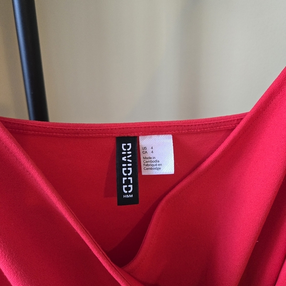 H&M Red Jersey Dress Size 4 - Picture 3 of 5